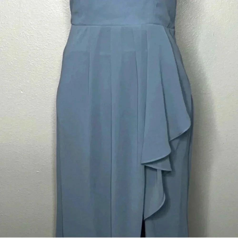 ✝️ Lulu’s | Elegant Blue One-Shoulder Dress - Picture 3 of 9